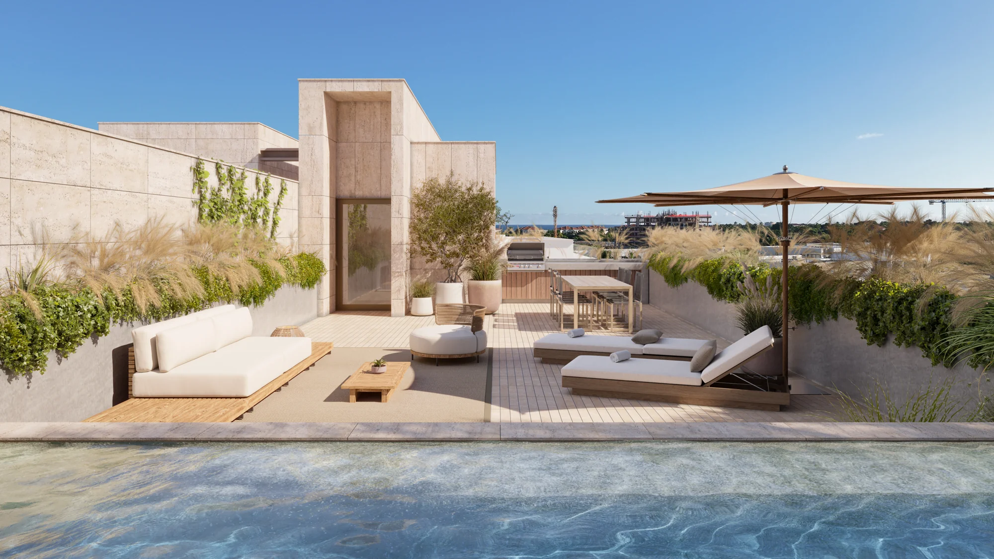 Terrasse avec piscine